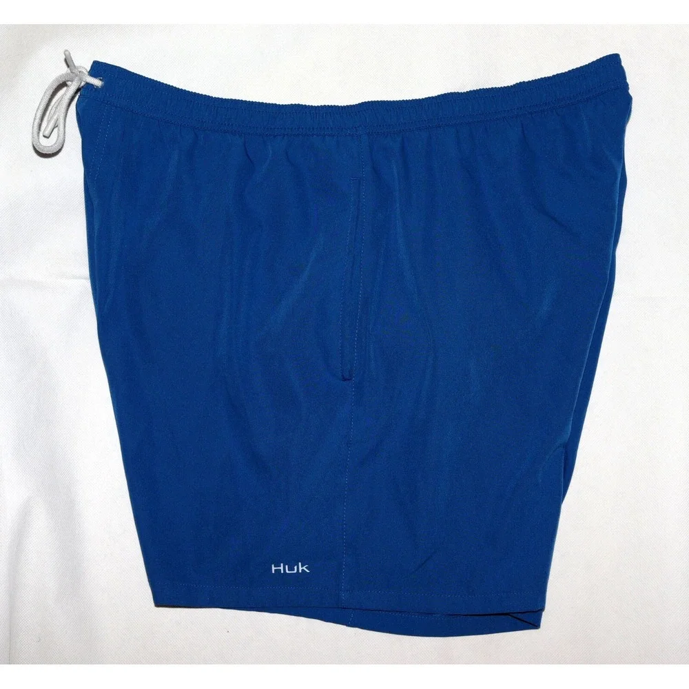 Huk Pursuit Volley Swim Men's Lined Outdoor Fishing Blue Shorts‎ Size 38